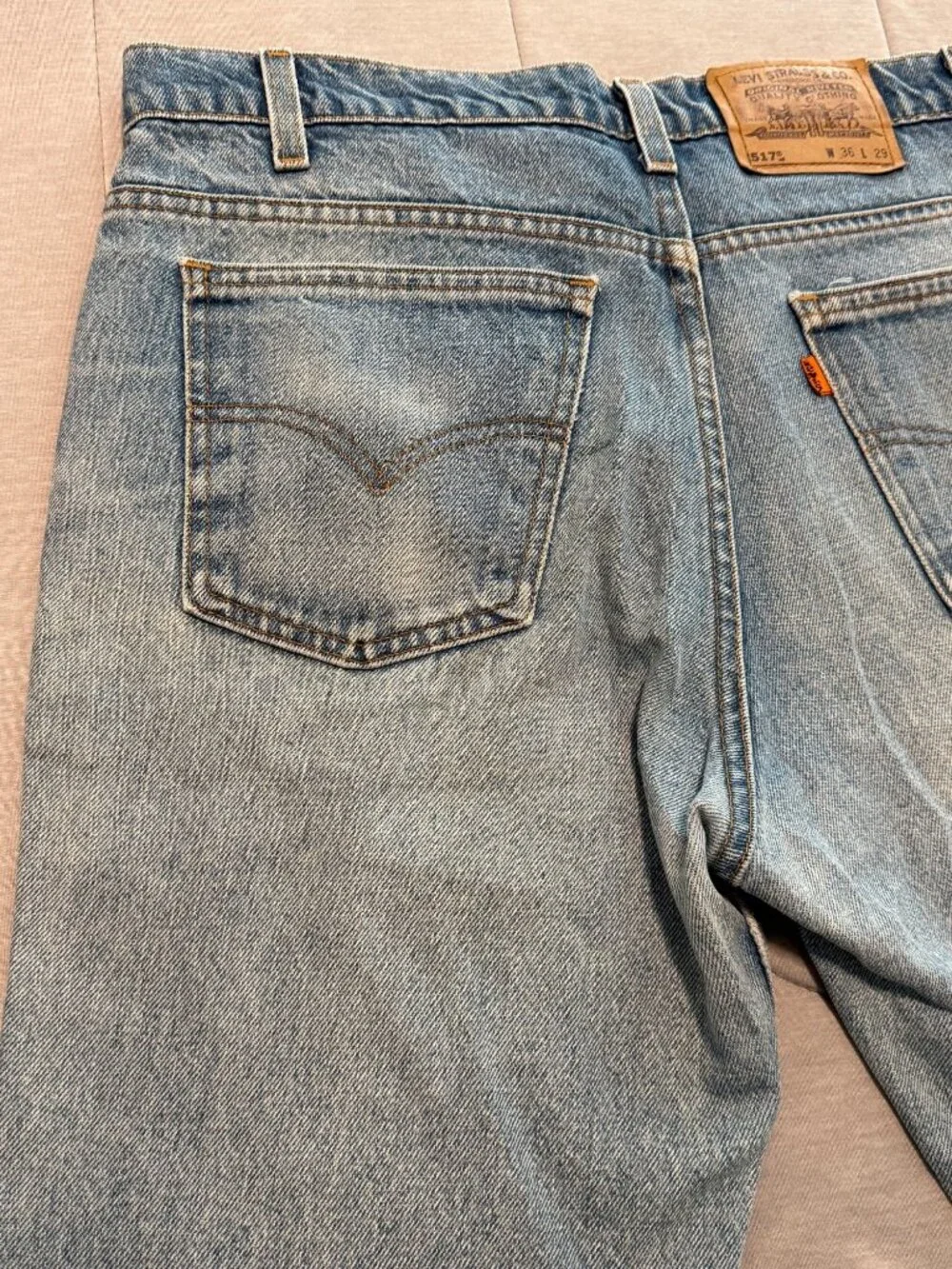 Vintage Levi's 517 Orange Tab Denim Jeans Men 36x29 Made in USA